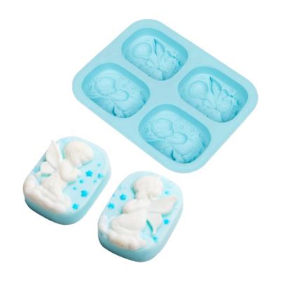 China DIY Cake Mold 3d Angel Silicone Soap Mold Handmade Soap Making Tools Silicone Cake Mold Clay Candle Mold for sale