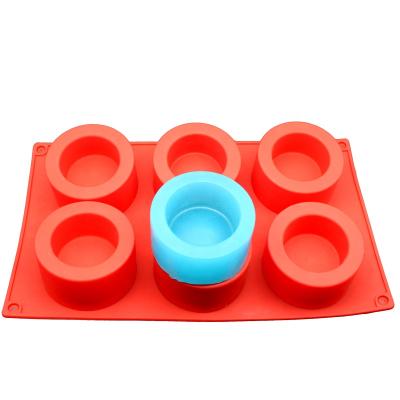 China Viable Chocolate Jelly Pudding Soap Cup Mold Cylinder Handmade Silicone Soap Mold dly for sale