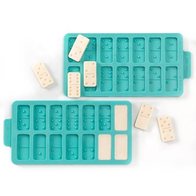 China Sustainable Hot Selling 28 Cavities DIY Resin Crafts Cast Silicone Resin Domino Set Mold for sale