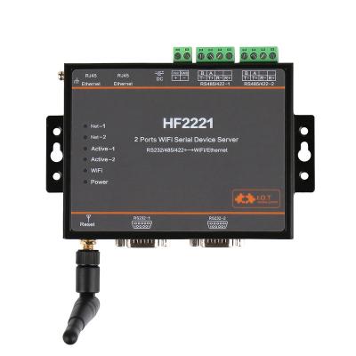 China Industry IoT System HF2221 Modbus 2Ports Automatic Industrial IoT Server RS232/RS485/RS422 Converter WiFi Ethernet Device RTU DTU Serial Industry IoT M2M Other Communication IoT Gateway for sale