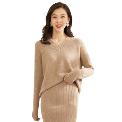 China Anti-Wrinkle Fashion Women's Sweater Long Sleeve V-Neck Sweater Figure Showing Women's Sweater for sale