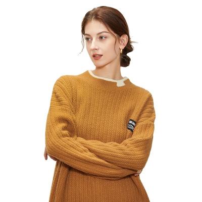 China Home Women's Anti-Wrinkle Knitted Sweater Warm Fashion Women's Knitted Sweater Solid Color Clothing Sweater for sale