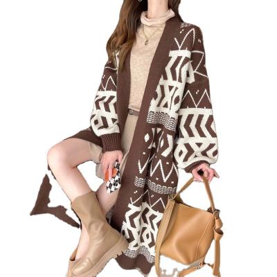 China Anti-wrinkle women's coat long sleeve coat with wool knitted cardigan coat knitted sweater for sale