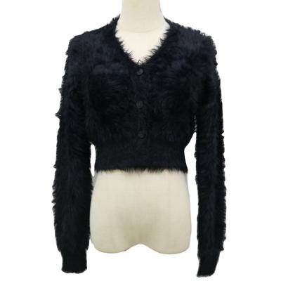 China Custom Color Anti-wrinkle Women's Cardigan Long Sleeve Tight Warm Comfortable Fluffy Knitted Women's Sweater for sale