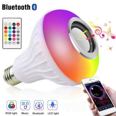 China Bedroom Lamp Products Smart Radio RGB Music Warm Light 12w Multi Color Led Bulb Led Music Light Bulb Radio Bluetooths Bulb Speaker for sale