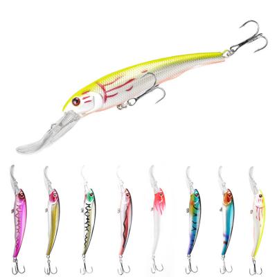 China For Saltwater Freshwater Peche 8 Colors 4# White Saltwater PESCA Bait Hooks Artificial Minnow Hard Fishing Lures for sale