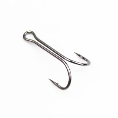 China 200 Pieces Bulk Fishing Double Hooks For Frog Baits Stainless Steel Saltwater Fishhook Fly Tying Fishhooks Circle for sale