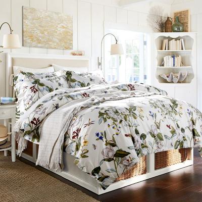 China 100%Cotton Natural Twill Flower Bed Set Bedding Sheet Duvet Cover for sale