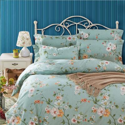 China 100%Cotton Natural Twill Flower Bed Set Bedding Sheet Duvet Cover for sale