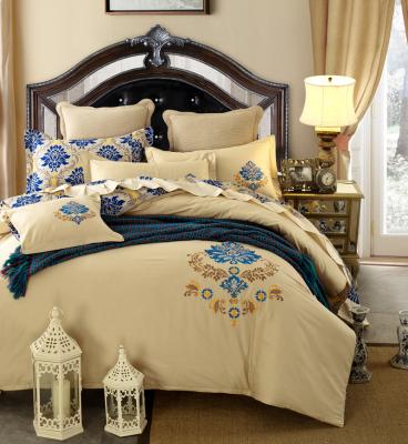 China European Style Bed Comforter Sets Embroidery Embroidered Bed Sheets for sale