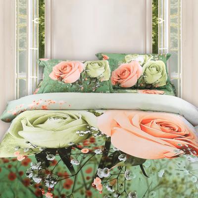 China Twill Higjh Quality 3D Cotton Bedding Set 100% Reactive Printing Flower Print Sheet Duvet Cover for sale