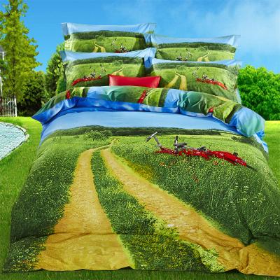 China Single cotton bedding set 4pcs for home 100% textile kitty cotton bedding set 3d bedding set hello for sale