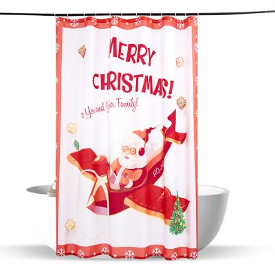 China Sustainable Wholesale Christmas Shower Curtain Special Price 180X180 Waterproof Custom 3D Printed Polyester Shower Curtain for sale