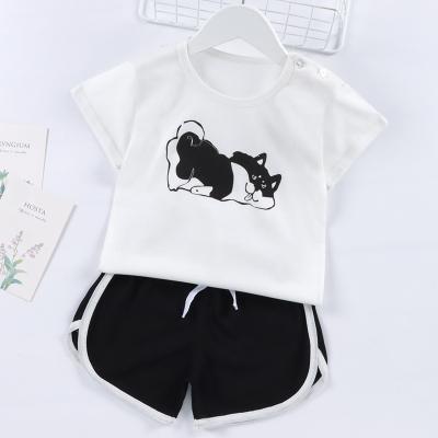 China Fashion leesourcing soft custom 100%cotton private label printing and logo baby two piece sets for sale