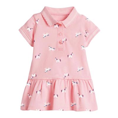 China Leesourcing Popular Children Dress Summer Girl's Dress Cotton Children Short Sleeve Skirt for sale