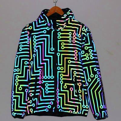 China Leesourcing Reversible Colorful Men's Jacket Men's and Women's Hip Hop Machine Dance Luminous Jacket for sale