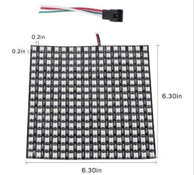 China LANDSCAPE DC5V 8x8 16x16 8x32 Pixels Addressable WS2812B RGB LED Flex Matrix Strip Light Screen for sale