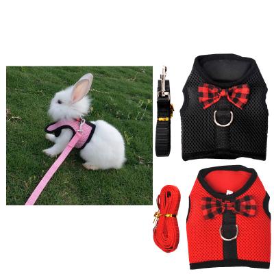 China Personalized Rabbit Cat Leash Lead Vest Small Mesh Cotton Hamster Guinea Pig Animals Harness Leash Pet Strap for sale