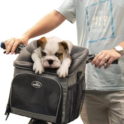 China Thoughtful Viable Pet Bicycle Carrier Backpack for Dog Travel Riding Bicycle Carrier Dog Travel Car for Small Dogs Dog Bike Basket Carrier for sale