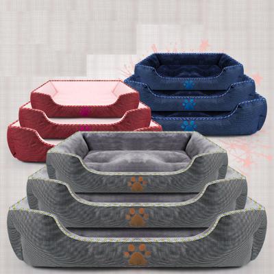 China Travel 3pack S M L Orthopedic Dog Bed Oxford Cloth Bolster Pet Beds Set Waterproof Breathable for sale