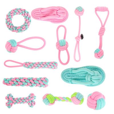 China 12pcs Cotton Rope Ball Sustainable Pet Toys Dog Set Other Pet Products Chew Dog Toys for sale