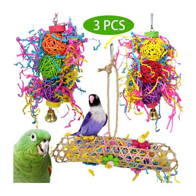 China Viable Parrots Props Birdcage Toys Swing Slide Bridge Decor Ladder Bird Training Props for sale