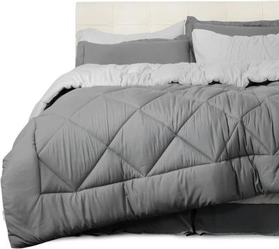 China Gray Queen Bed Breathable Comforter 8 Piece Bedding Sets Comfortable And Breathable Reversible Comforter for sale