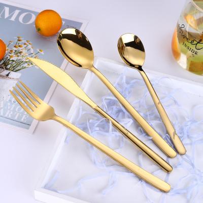 China Best Viable Flatware 2019 18/8 Stainless Steel-Copper Flatware Set, Gold Flatware Modern Metal Flatware for sale