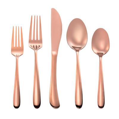 China Sustainable 410 stainless steel flatware gold plated cutlery gold flatware restaurant wholesale bulk flatware for sale