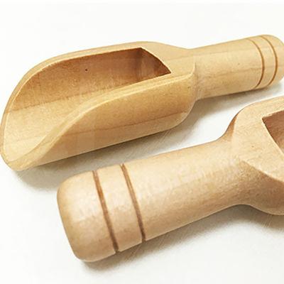 China Small Sustainable Wooden Herbs Spices Sweet Tea Coffee Cooking Measuring Plate Mini Wooden Scoops For Bath Salts for sale