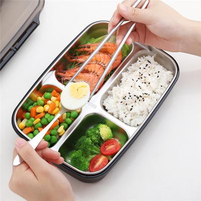 China Eco-Friendly Lunch Food Box Freshness Storage Portable Stainless Steel Plastic Insulated Bento Container for sale