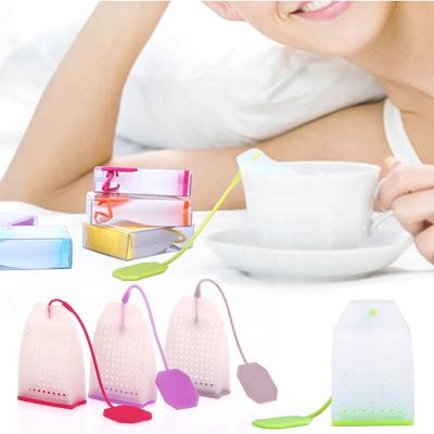 China Viable Teaware Home Tea Leaves Infusers Food Grade Silicone Loose Tea Strainer Bags for sale