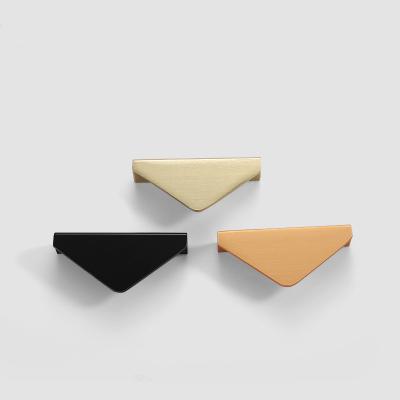 China Modern Simple Triangle Shape Aluminum Bathroom Cabinet Handle, Matte Black Offtce Furniture Drawer Pulls for sale