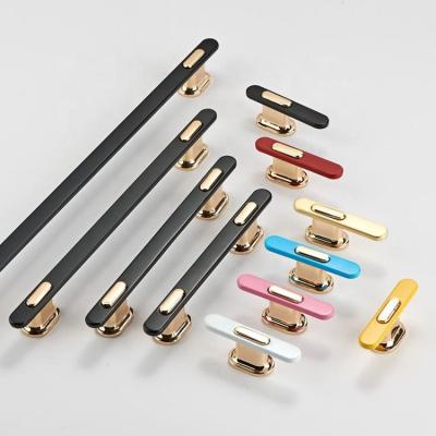 China Modern Classic Black K Gold Zinc Drawer Knobs And Combinate Cabinet Handle Drawer Pulls For Furniture 710 for sale