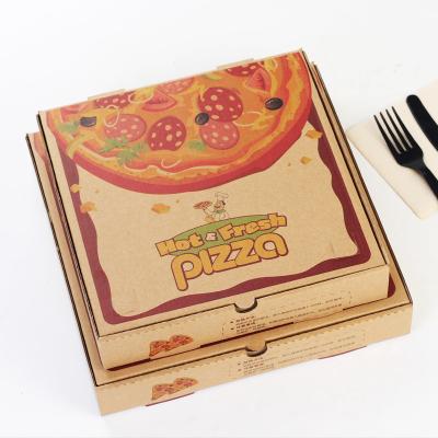 China Recycled Materials Custom Design Kraft Paper Pizza Box With Logo for sale