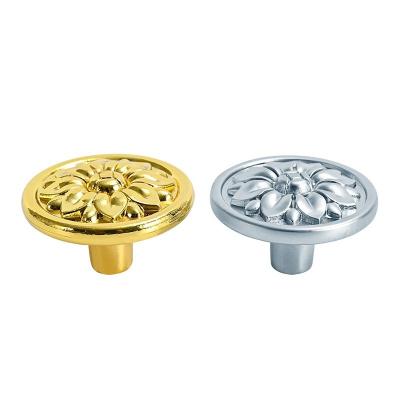 China Modern North Europe Zinc Alloy Round Kitchen Furniture Funky Chrysanthemum Cabinet Wardrobe Pull Handle Knobs for sale