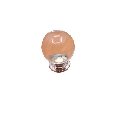 China Modern Crystal Handle Single Hole Drawer Cabinet Pull Ball Wardrobe Door K9 Clear Glass 30mm Globe Knob for sale