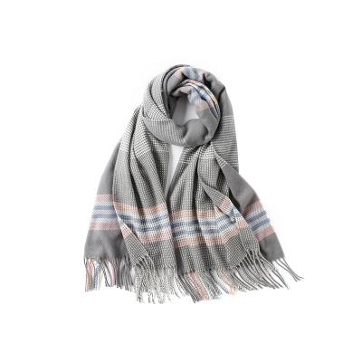 China Wholesale American European Thick Warm Cashmere Fringed Shawl Cashmere Scarf Herringbone Tassel Shawl For Women for sale