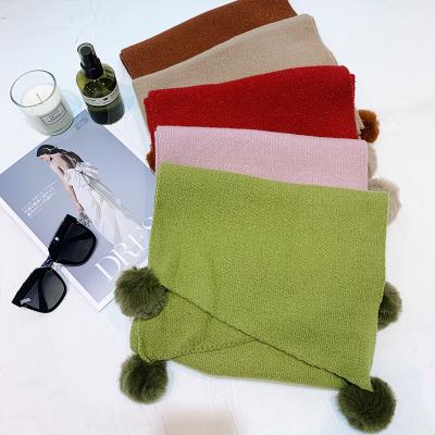 China Newest Winter Scarf Ladies Color Cashmere Scarf Cute Soft Pure Rabbit Fur Shawl Bib Sheer Cashmere Scarf for sale