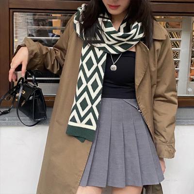 China European American warm bib shawl scarf Korean geometric autumn and winter fashion long outer wear for sale