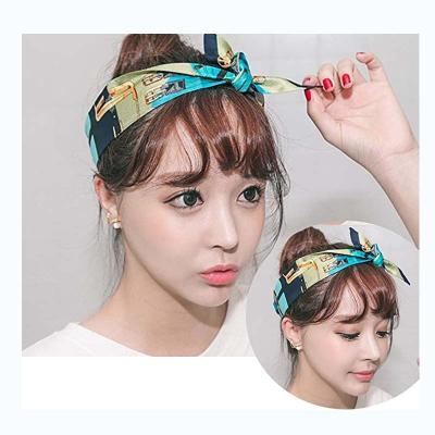 China Soft Smooth Hair Silk Tie Bag Double-sided Printing Feeling Scarves Silk Neck Scarf For Women for sale