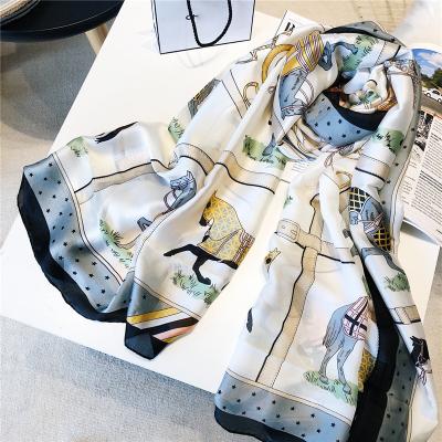 China Daily life carriage pattern printing scarves and scarf shawls for women silk scarves for sale