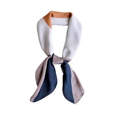 China 70*70cm Japanese and Korean Women's Neck Tie Hair Scarf Color Bag Color Style Square Silk Scarves Soft Soft Feeling for sale