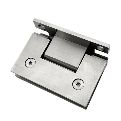 China Modern Wholesale 304 Stainless Steel Frameless Shower Hinge Custom Made Wall To Glass Brushed Satin Shower Door Pivot Hinge for sale