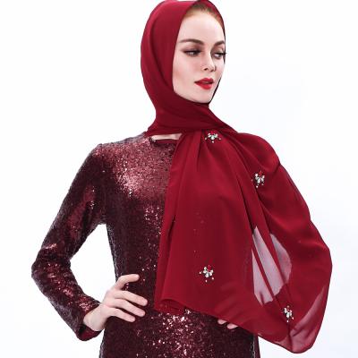 China Breathable Ready To Ship New Muslim Breathable Hijab Muslim Breathable Hijab Water Diamond Veil Fashion Customized Scarf for sale