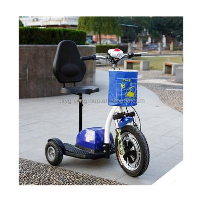 China Full Punch 3 Wheel High Tensile Steel 500W 48V Electric Scooter with Seat and Front Head Light for sale