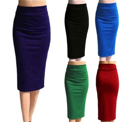 China High Stretch Waist Knee Length Pencil Skirts Plus Size 2022 Office Slim Womens for sale