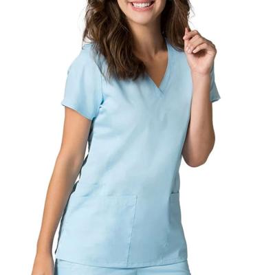 China Anti-Wrinkle V-Neck High Quality Customized Scrub Top Medical Scrubs Uniform for sale