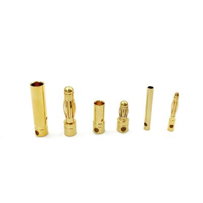 China RC Motor Gold Plated Banana Plug With Pure Copper 2mm 3mm 3.5mm 4mm 5mm 5.5mm 6mm 6.5mm 8mm Bullet Connectors For RC Parts for sale