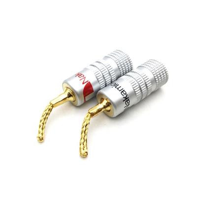 China audio & Nakamichi 2mm Visual Gold Plated Copper Connector Solderless Banana Plug For Loudspeaker Speaker Cable Audio Braided Terminals for sale